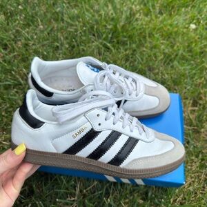 Adidas Samba White and Black Trainers